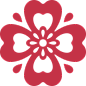 中式日式红色花朵花瓣剪纸风格免抠透明PNG图案 AI矢量印刷PS素材 (26)