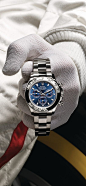 Rolex Cosmograph Daytona in 18ct white gold with a blue dial. Photographed by Régis Golay.