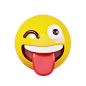 Smiling Face With Stuck Out Tongue Emoji 3D Illustration