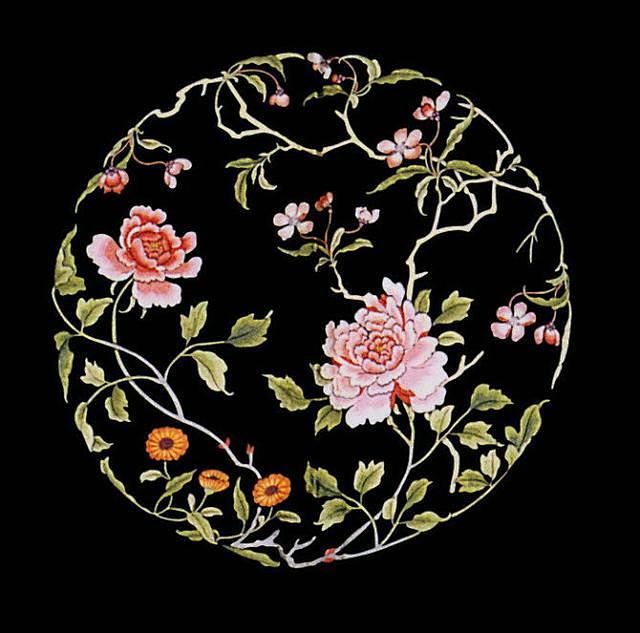 刚柔之绣中国传统吉祥团花刺绣纹样欣赏