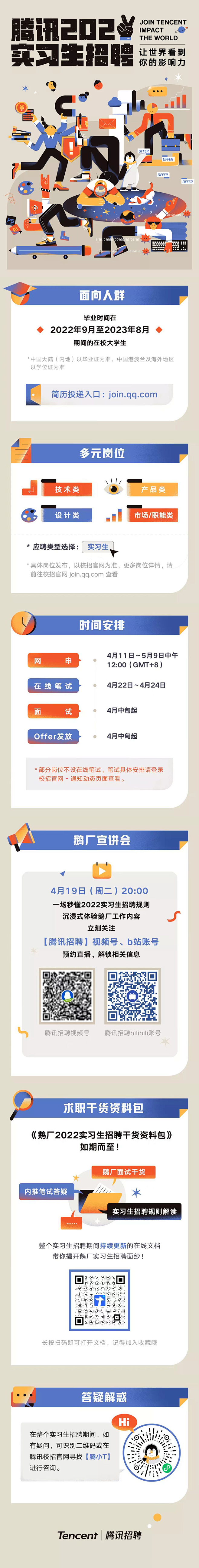 腾讯2022实习生招聘
