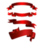 4个红丝带条幅PSD下载 - 设计素材频道，设计师优质素材库 - 黄蜂网woofeng.cn
