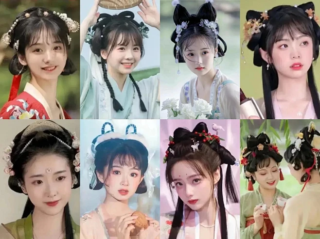 看够了雷同的双丫髻，明明编发、盘发和双马尾才是古装少女标配-花瓣网