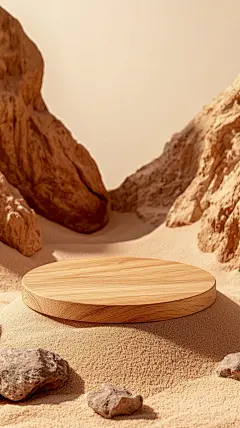 背景，产品背景，海报背景，托盘，沙子，东方，简约，场景