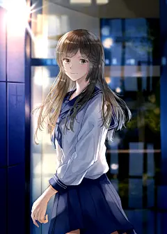 女孩 制服 水手服 少女动漫手机壁纸_彼岸图网