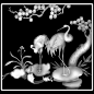 E021精雕图浮雕灰度图雕刻松鹤图库