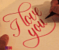 教你怎样写出漂亮的“I Love You”，赶紧学起来。。。(net)