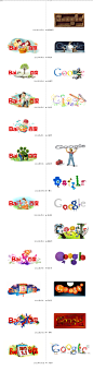 全年的节日logo中节选部分，百度与Google的对比