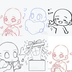 画画素材‖Q版超甜爱心表情包小人儿 - 小红书