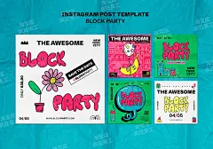 3272搞怪派对动物仙人掌海报版式平面毕业宣传单褶皱背景设计素材-淘宝网