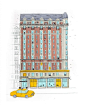 【插画】All the Buildings in New York（纽约的所有大楼），是现居纽约的澳大利亚插画师James Gulliver Hancock的一本插画书，希望画下纽约城的所有大楼，每一座楼都标明了具体的街区位置，官方网站：http://t.cn/zTRBXCR。