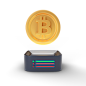 Bitcoin Projection 3D Illustration