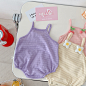婴儿小花吊带哈衣0-2岁夏季女宝宝草莓无袖连体衣外出爬服潮ML685