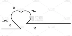 心脏画线。连续线绘制的心脏潮流极简主义插图。爱情符号单线抽象极简主义轮廓画。向量EPS 10。