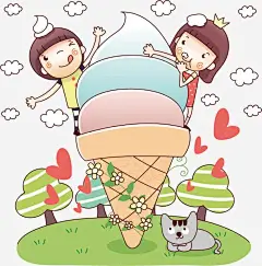 儿童插画矢量图高清素材 雪糕 免费下载 页面网页 平面电商 创意素材 png素材
