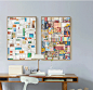 彩色几何图形简约现代抽象挂画沙发背景墙装饰画北欧客厅书房卧室-淘宝网
