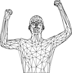 高清PNG透明图_人体头像结构手脚四肢五官3D立体运动全身线稿未来抽象酸性赛博朋克线描AI设计素材