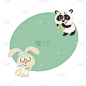 生病的兔子和熊猫有感冒，流感，流鼻涕