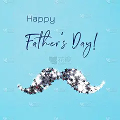 蓝色背景的父亲节贺卡快乐。