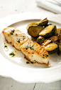 Pan-seared Seabass with Brussel Sprouts