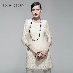 COCOON2014秋新品 正品蕾丝拼接圆领修身显瘦连衣裙子 - COCOON