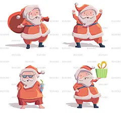 2019活剥可爱圣诞老人卡通形象人物插画手绘节日 矢量eps设计素材-淘宝网