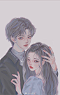 情头手绘插画壁纸—@gua老师—微博