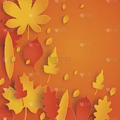 秋天的背景与树叶。