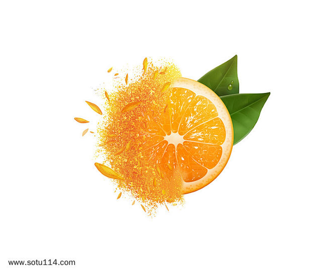 黄色新鲜橙子插画图片png免抠元素美食元...