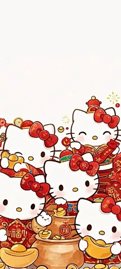 hello kitty｜五路财神手机壁纸_4_小饼干（收徒）_来自小红书网页版
