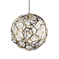 Large Etch Light Web Stainless Steel Pendant - Gold Finish