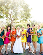Colorful bridesmaids!