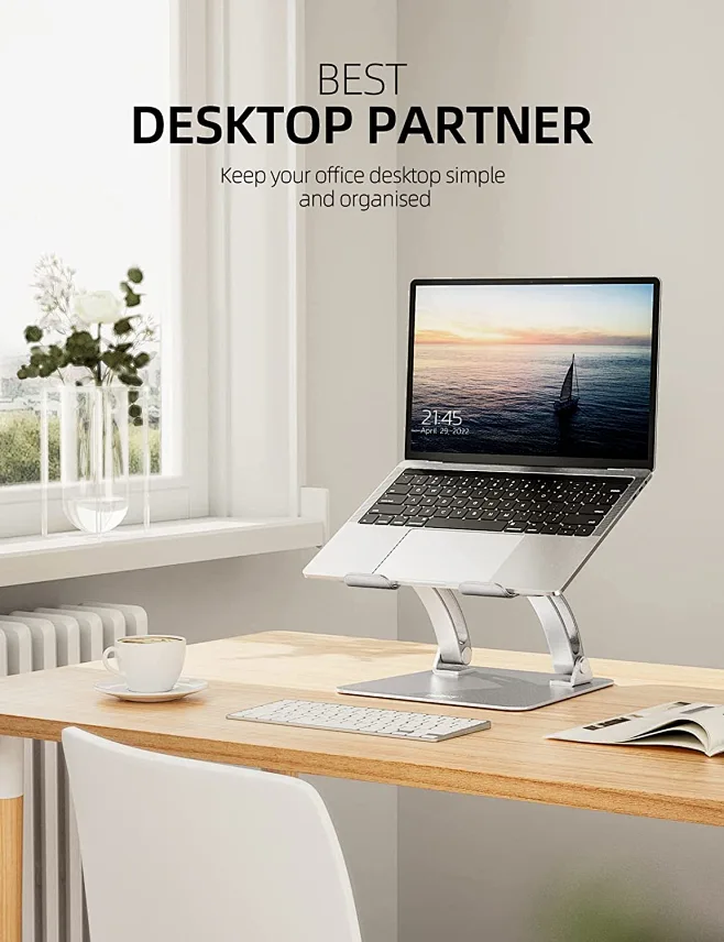 Kensington Adjustable Laptop Stand - Ergonomic Riser For Screens Up To 16", With Ventilation & Storage (K50424WW)