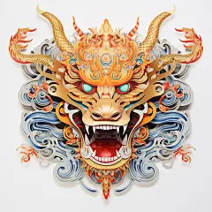 数字艺术大气龙元素素材图AI图