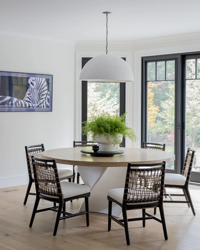 Dining room - transitional light wood floor and beige floor dining room ...