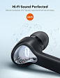 Amazon.com: 无线耳塞 TaoTronics SoundLiberty 53 [2020 升级] 入耳式无线耳机 IPX8 50H 播放时间 TWS 低音立体声蓝牙耳机蓝牙 5.0 耳机带内置麦克风