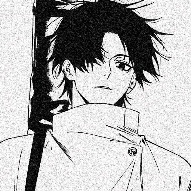 #动漫男头
#黑白