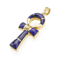 18K Gold Lapis Lazuli Ankh Cross 