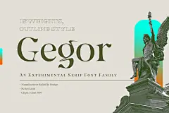 欧洲复古经典海报品牌杂志排版衬线英文字体 Balibilly - Gegor | Serif Display Font