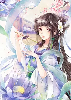 红尘芳华，流水一梦。
谁会许你一世欢颜，谁会诺你一世长安。
烟雨江南，你独坐如莲，曾以为的执手天涯两相依，不过是陌路的繁华。
有谁知晓，那一转身的惊鸿一瞥，遗落了多少梦境。
古风人物插画。分享图片／via 饼子会飞
#古风图鉴##古风图片##古风壁纸# ​​​​