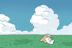 线条小狗浪漫可爱4K电脑壁纸3840x2560-千叶网