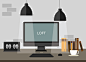 Set workplace flat : Vector flat illustration workplace.