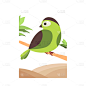 鸟类邮票贴纸-SVG-绣眼鸟