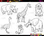 动物,彩色书,性格,狩猎动物,卡通,猴子,可爱的,铅笔,野生动物,狮子
