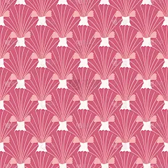 几何手绘扇贝海贝无缝图案背景