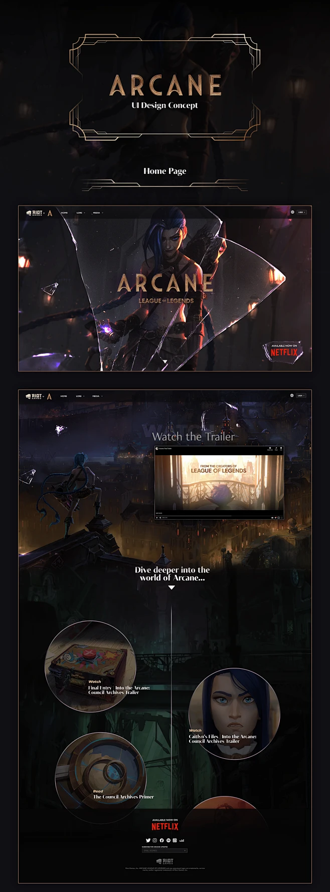 Arcane UI Concept (League of Legends)-花瓣网