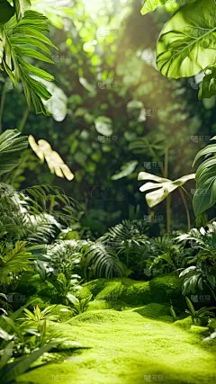 植物系列写实森林感茂盛植物场景