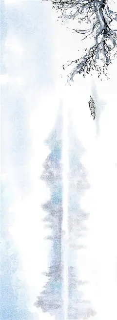 高清新中式古典湖景远山水画传统户外横幅装饰画意境PSD分层素材