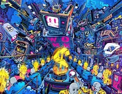 Mr Misang超炫丽插画：与今敏大师《红辣椒》极为相像_作品 : 咋一看，还以为是今敏大师的作品，因为这辑插画作品，和经典动漫《红辣椒》的风格极为相像。 这是来自韩国Mr Misang的插画作品，细节超多，配色超炫丽。只是看了Mr Misang的作品，可能万圣节连金拱门…