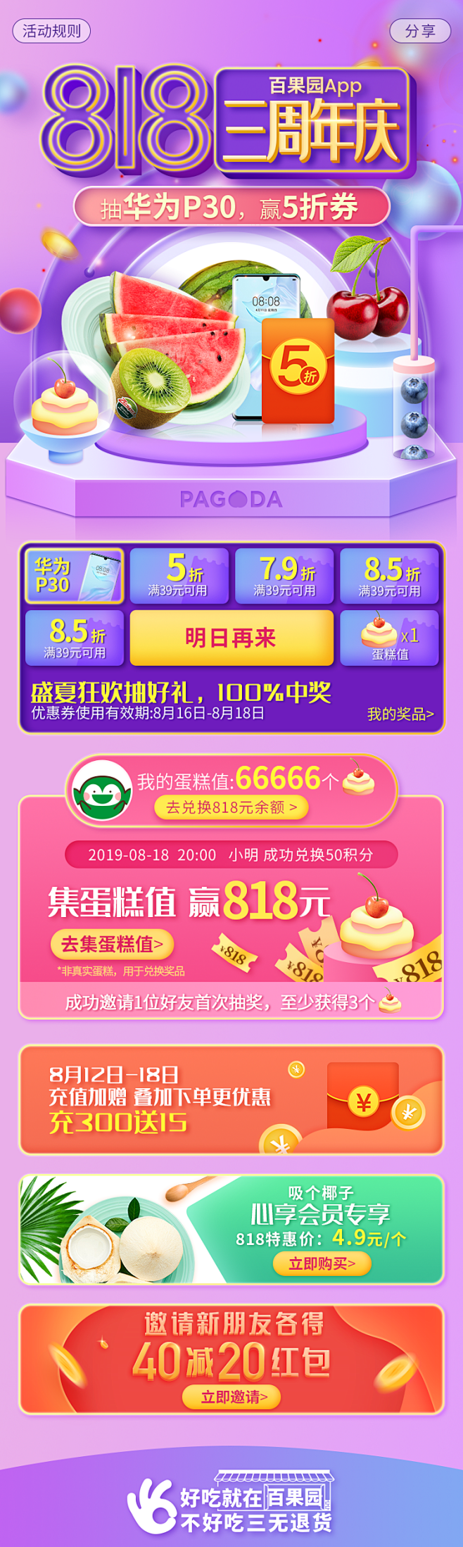 百果园App3周年大促活动